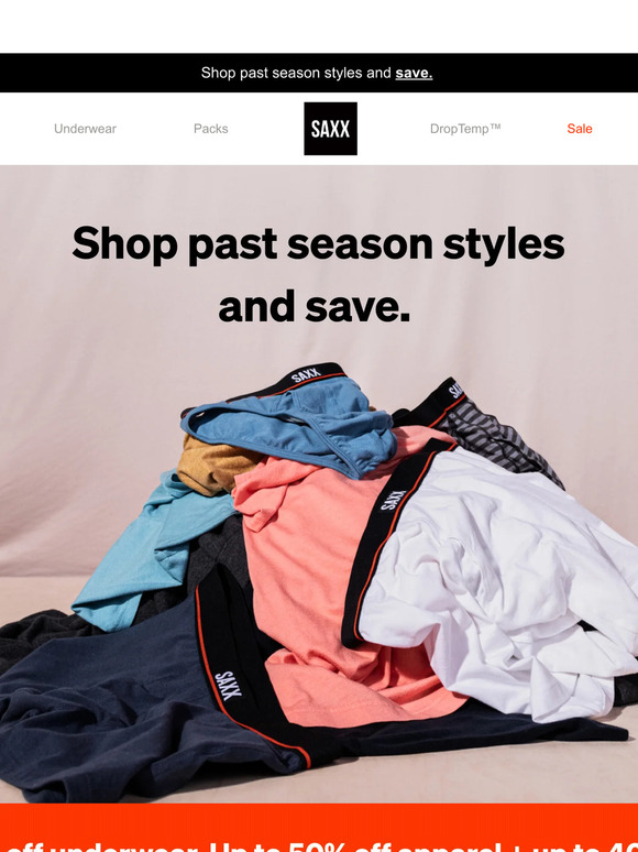 SAXX Underwear Email Newsletters Shop Sales, Discounts, and Coupon Codes