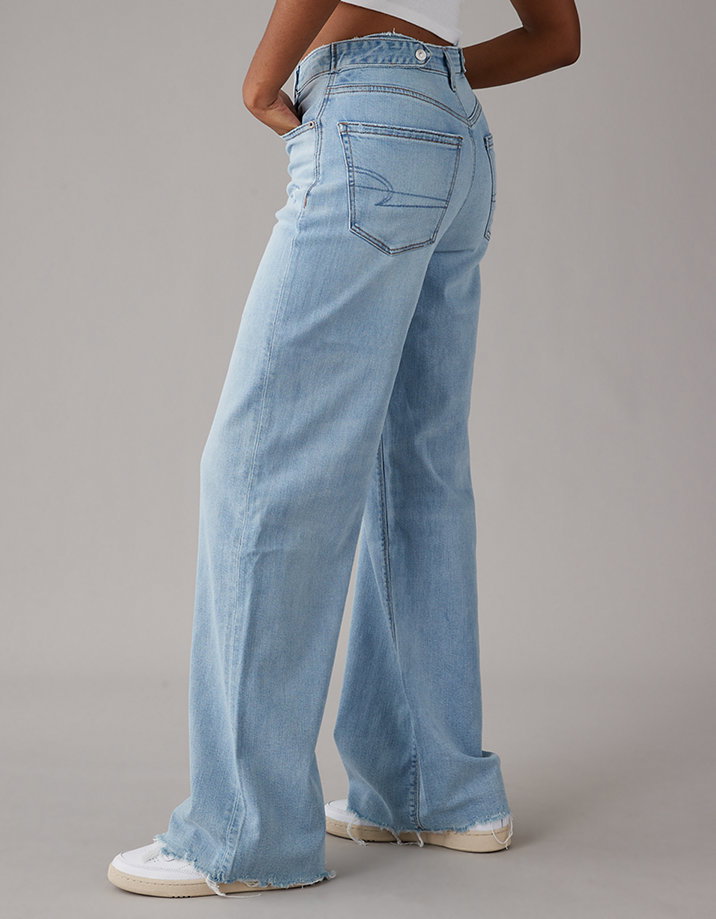 Buy AE Dreamy Drape Stretch Super High-Waisted Cargo Baggy Wide-Leg Jean  online