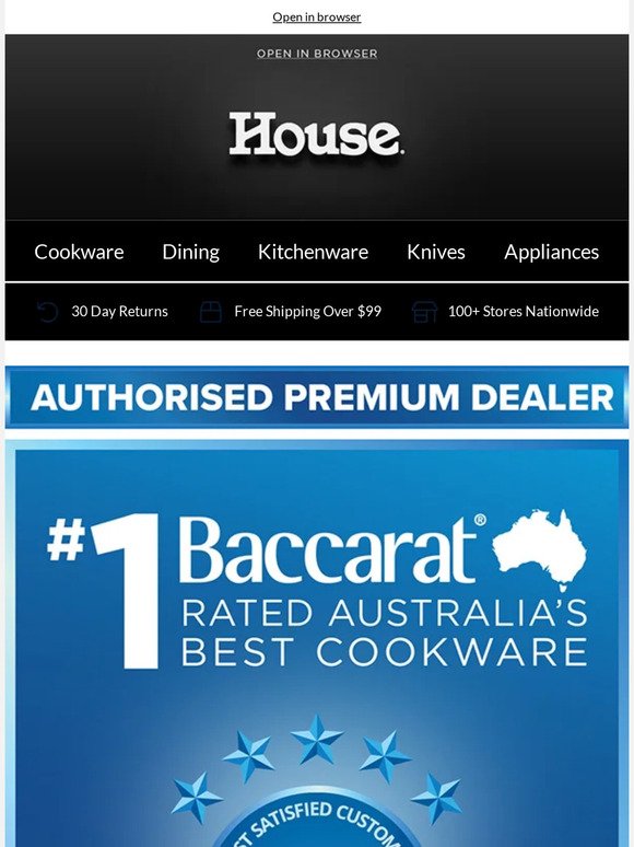 ⭐️⭐️⭐️⭐️⭐️ Baccarat® User Rated #1 Cookware | Canstar Blue Award WINNER