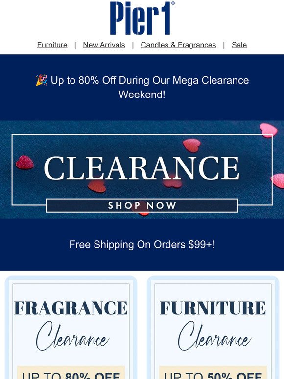 Up to 80% Off: Mega Clearance Weekend. Don't Miss Out!