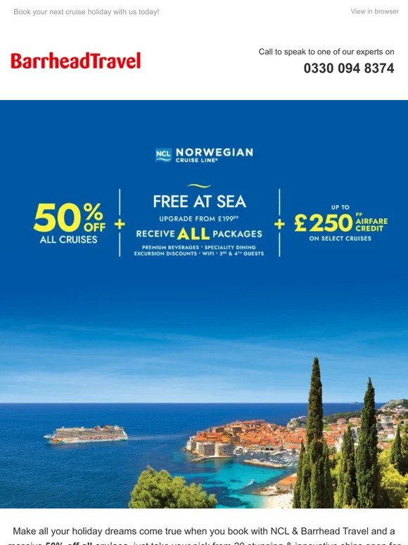 Cruise into savings: Up to 50% off your dream voyage with NCL!