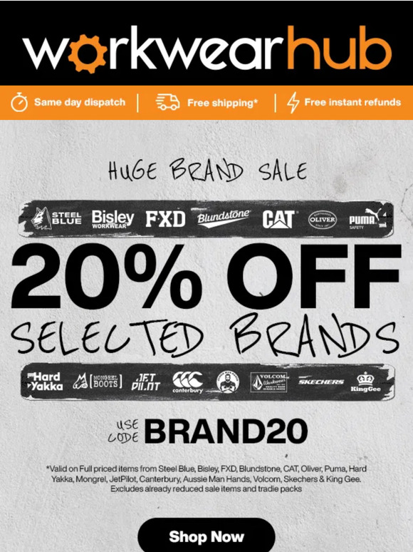 20% Off Selected Brands
