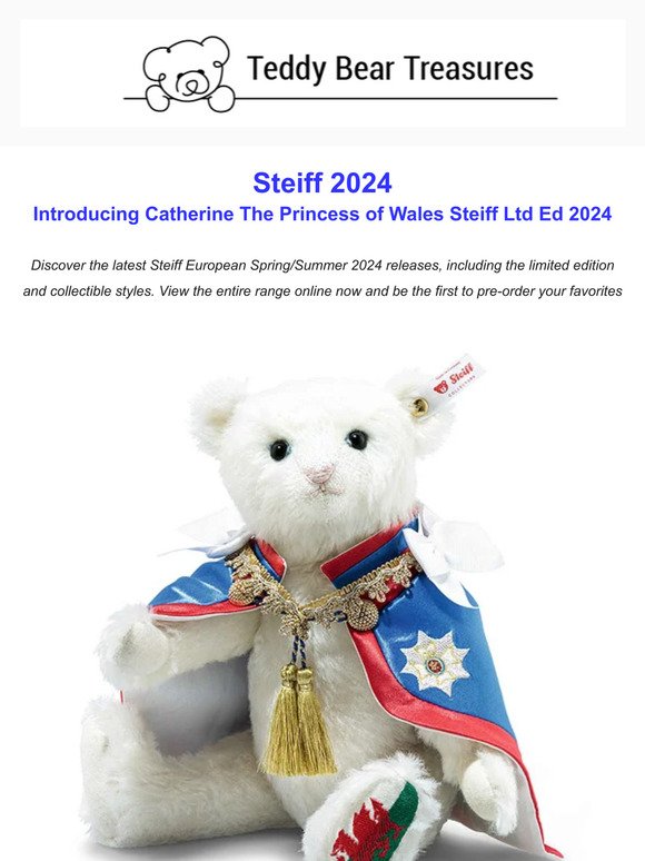 Tuesday Treat!!!! Catherine The Princess  of Wales, Steiff 2024 Ltd Ed & Collectibles Release