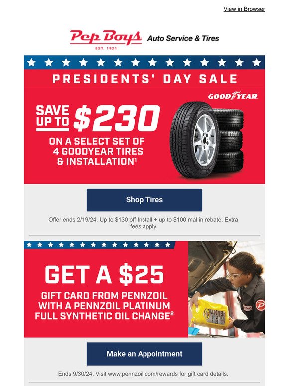 ⏰ENDING TODAY: Save up to $230 on Goodyear⏰