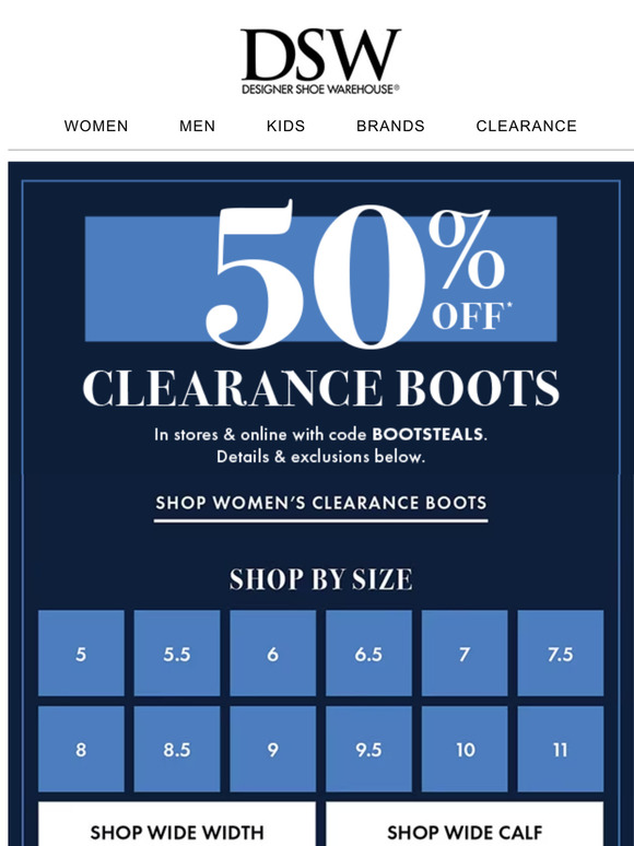 Dsw warehouse outlet boots