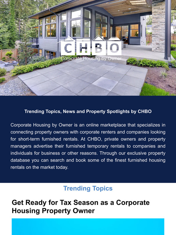 CHBO Newsletter - Mid-Term Furnished Rentals