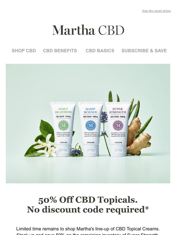 Last Chance to Buy Martha's CBD Creams