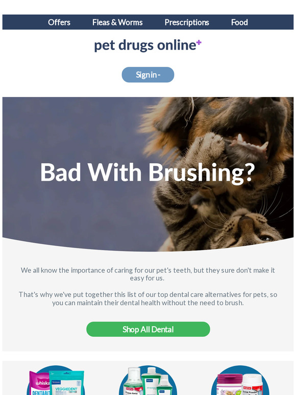 Pet Drugs Online Can't brush your pet's teeth? Try these instead 🦷