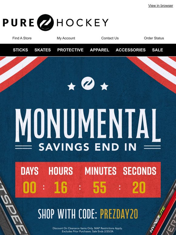 Time Is Running Out To Score 20% Off Select Gear From Bauer, CCM, TRUE & More Great Brands!