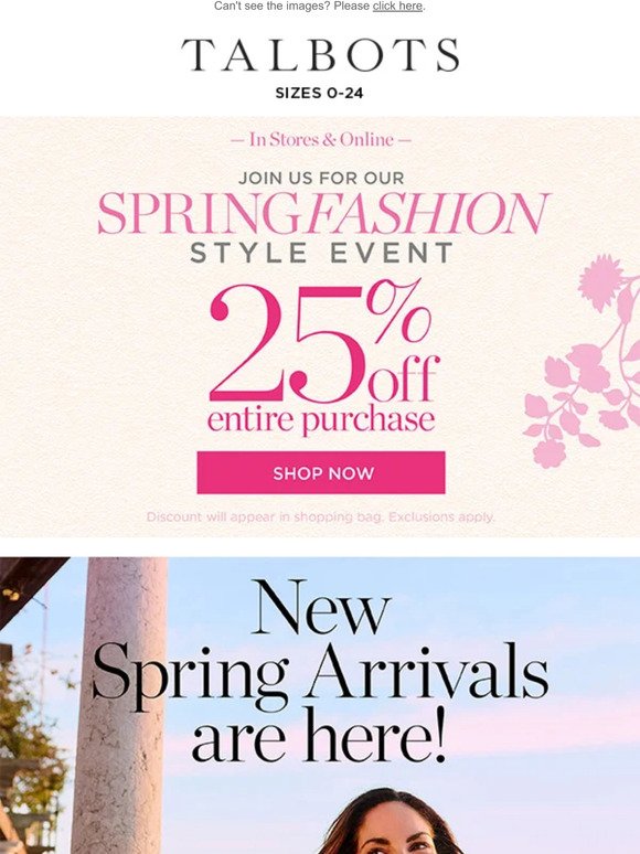 💐 New Arrivals + 25% off Spring Fashion STYLE EVENT