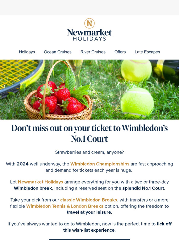 Newmarket Holidays Have you secured your seats for Wimbledon 2024? 🎾