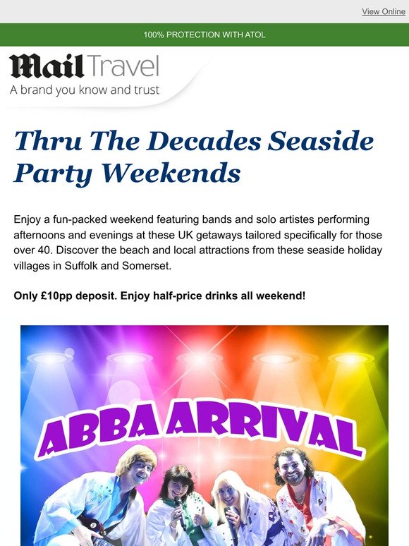 Thru The Decades Seaside Party Weekends from £209pp
