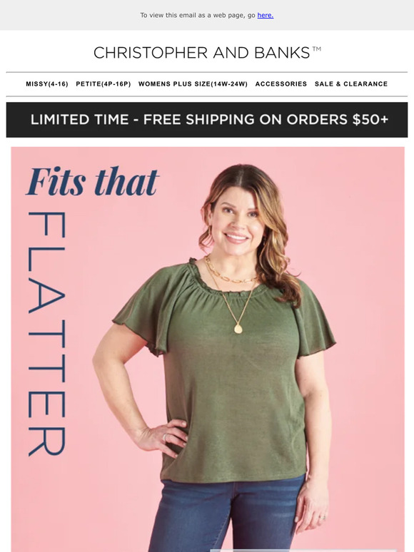 Christopher and Banks Fabulous Fits That Flatter Milled