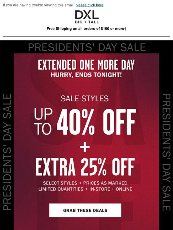 ONE MORE DAY: Up To 40% Off Sale Styles + EXTRA 25% Off.
