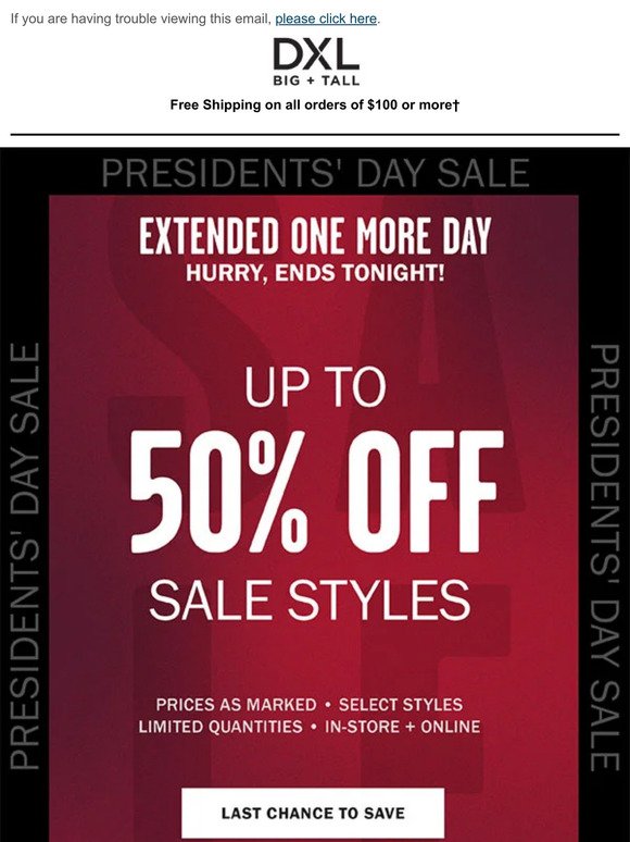 ONE MORE DAY: Up To 50% Off Sale Styles.