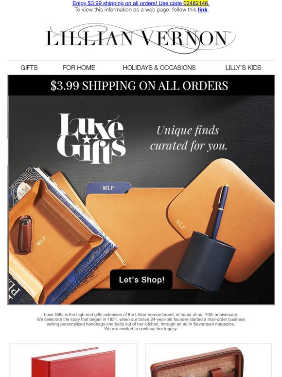 $3.99 Shipping on Our Unique Luxury Gifts