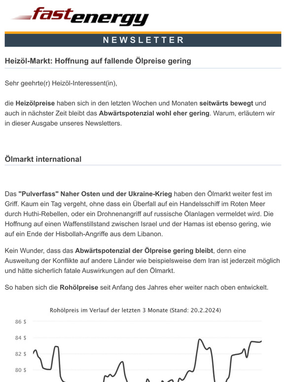 Heizöl-Markt: Hoffnung auf fallende Ölpreise gering