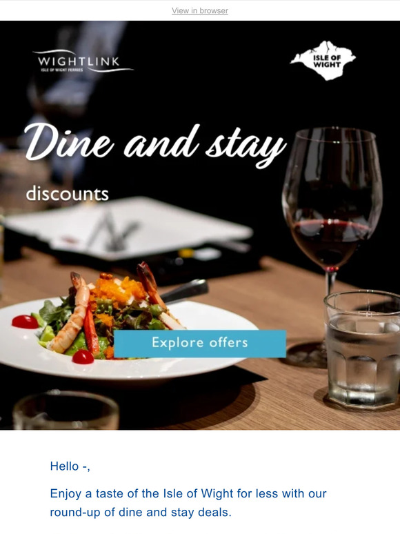 Tasty dine and stay deals