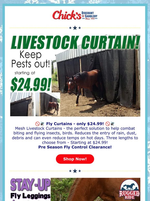 Livestock Curtains only $24.99 🚫 🪰