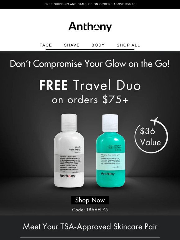 Luxury On-The-Go: Free Travel Duo with $75+ Purchase