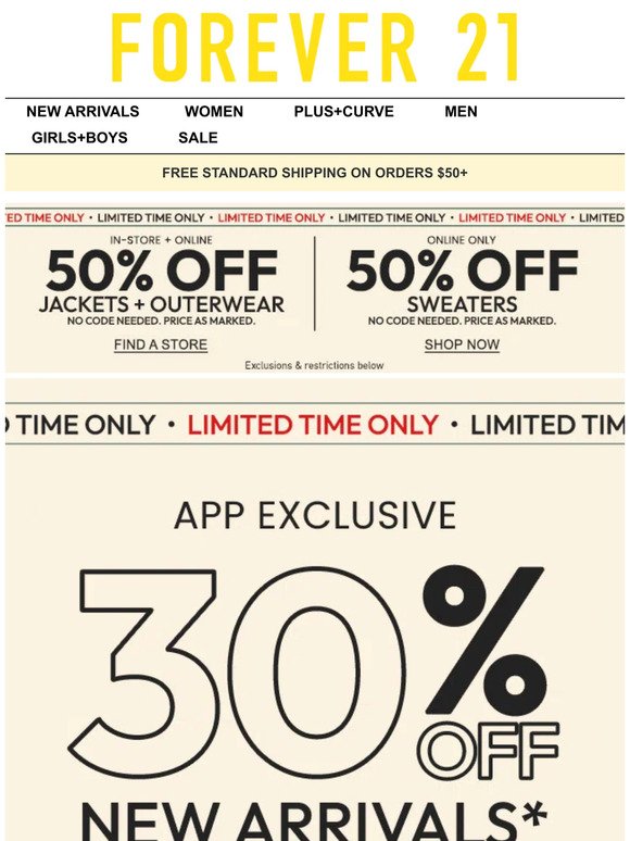 Exclusive App Sale! 30% Off New Arrivals ✨