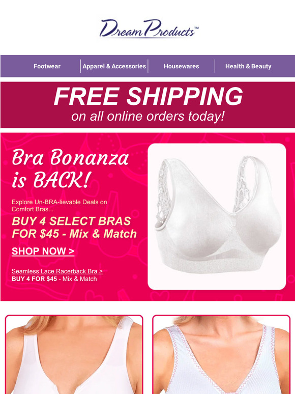 Dream Products Refresh Your Bra Collection With a Deal! Milled