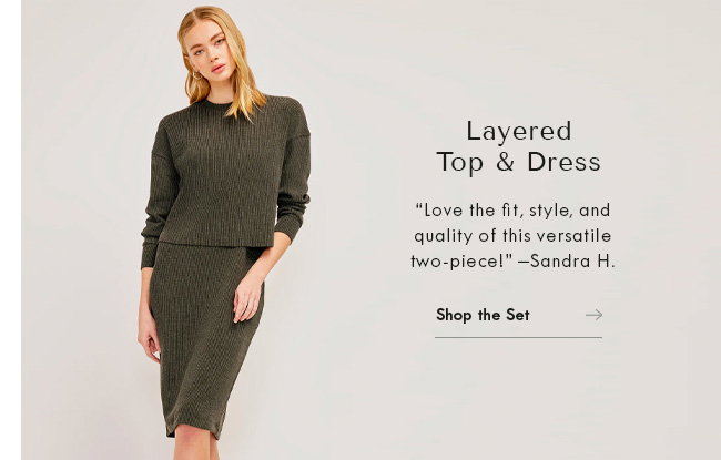Shop Layered Top & Dress | Heather Dark Charcoal