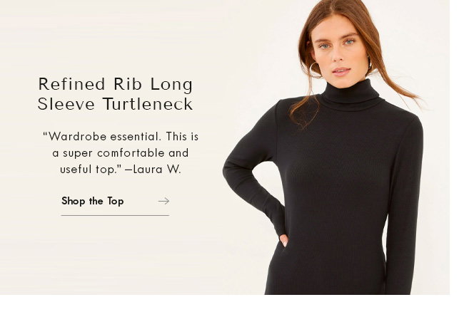Shop Refined Rib Long Sleeve Turtleneck | Black 