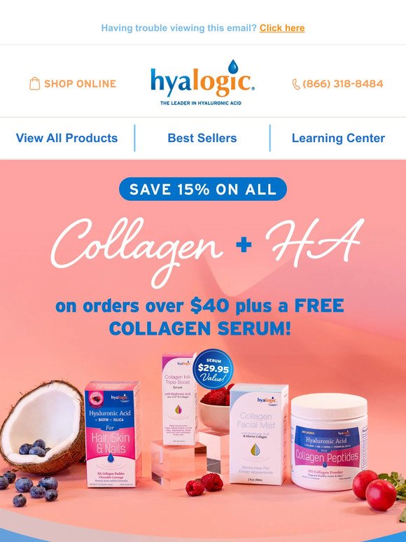 Get a FREE Bottle of Collagen HA Serum!