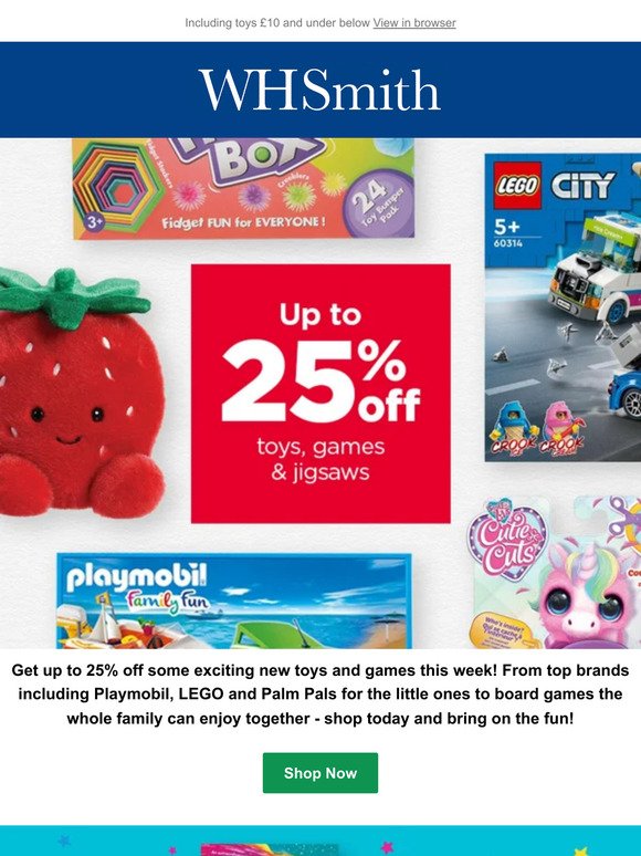 25% off Toys and Games - Plus other deals!