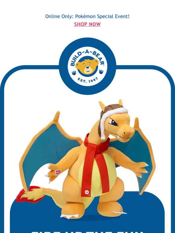 BuildABear Pokémon Plush Alert NEW GiantSized Charizard! Milled
