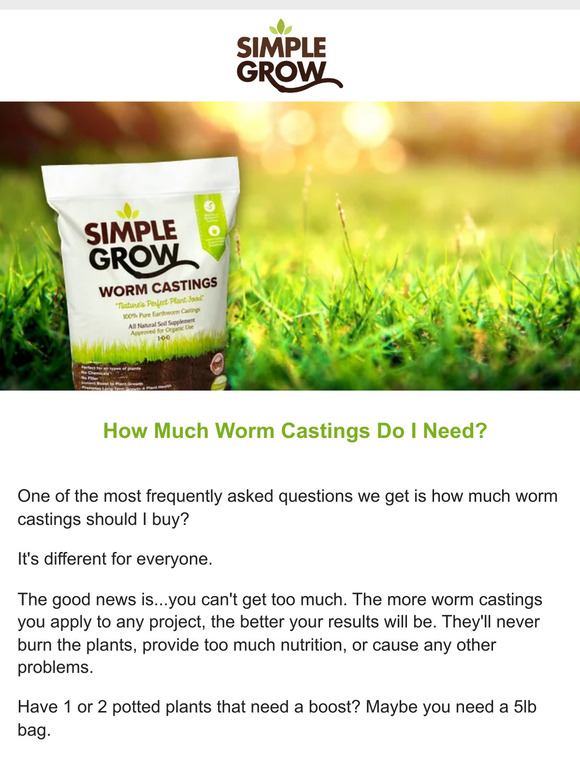 Simple Grow: How Much Worm Castings Do You Need? | Milled