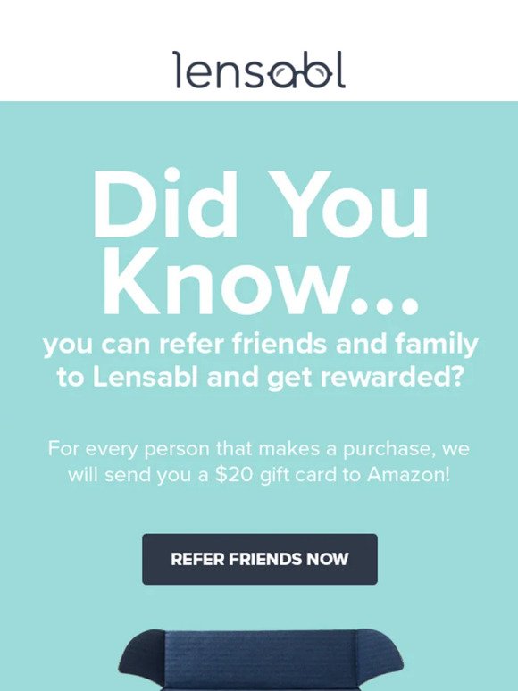 Share Lensabl and Get $20!