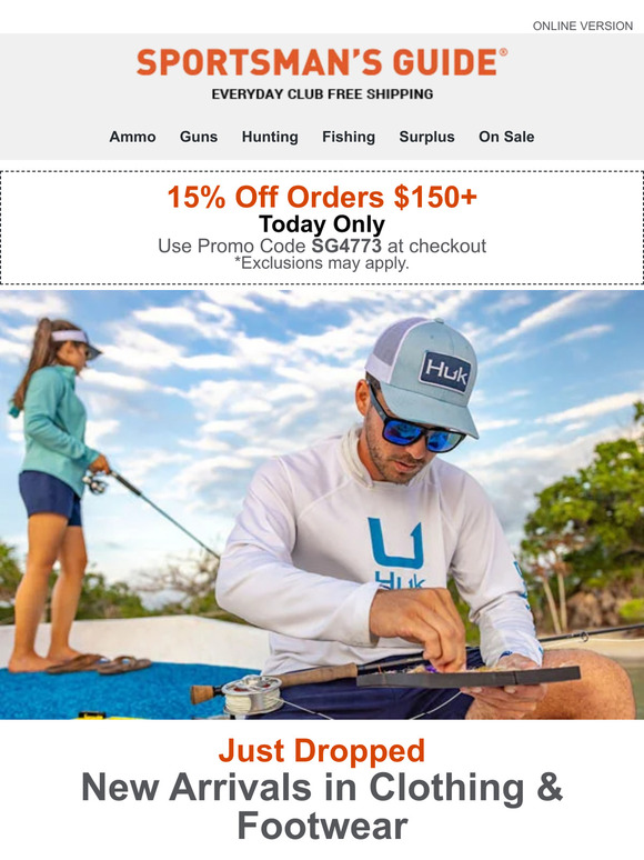 Sportsman's Guide 15 Off Orders 150+ Today Only Milled