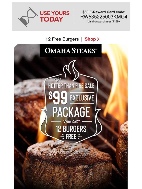 Exclusive $99 package + 12 FREE burgers!