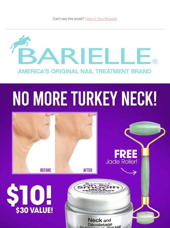 No more "turkey neck!" $10 Oh So Smooth Neck & Décolletage Cream with a FREE Jade Roller!