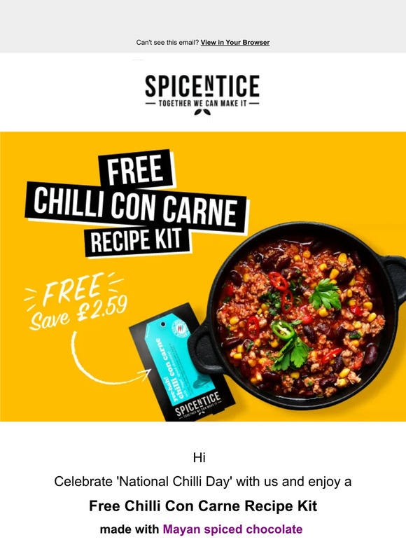TODAY ONLY - FREE Chilli Con Carne!