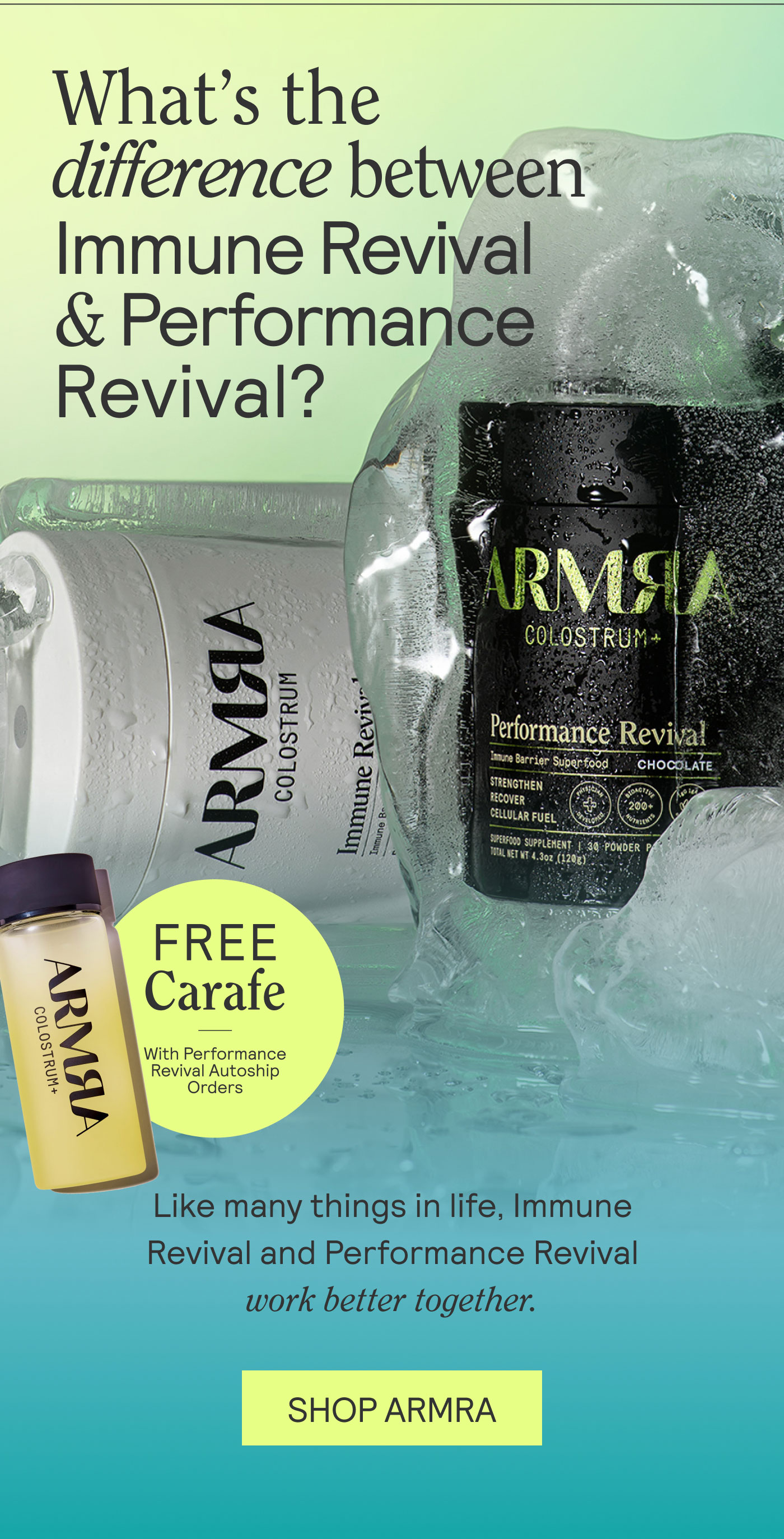 ARMRA: FAQ: Immune Revival Vs. Performance Revival | Milled