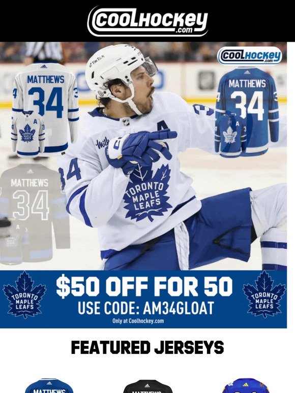 Take $50 OFF FOR 50! Celebrate The G.L.O.A.T.! 🍁 🐐 🏒