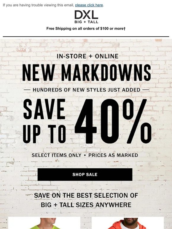 Hundreds Of ALL-NEW MARKDOWNS Up To 40% OFF!