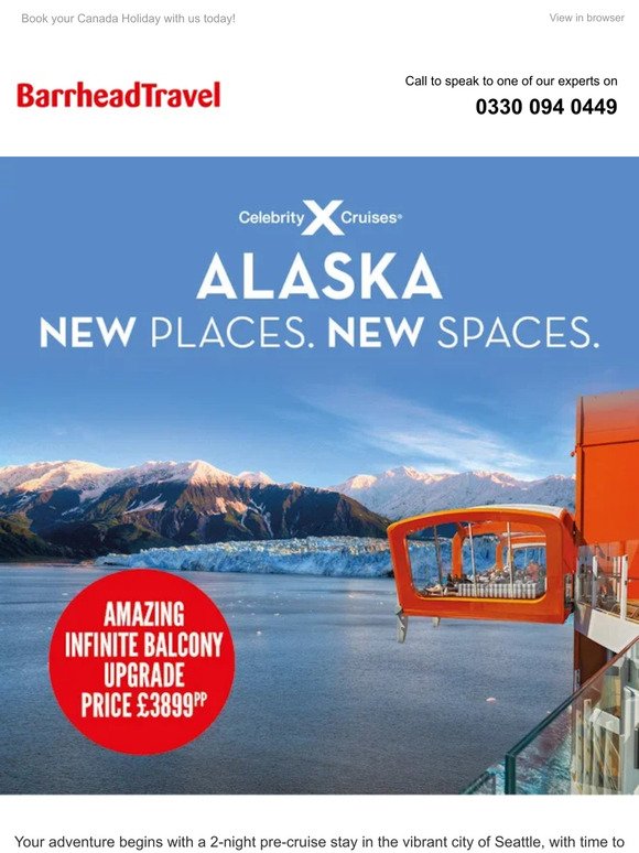 Experience the Best of Alaska in Style - Balcony Cabins from £3,899pp!