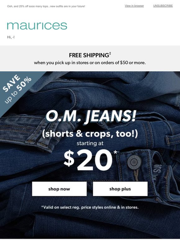 $20 jeans, anyone? 👖😍