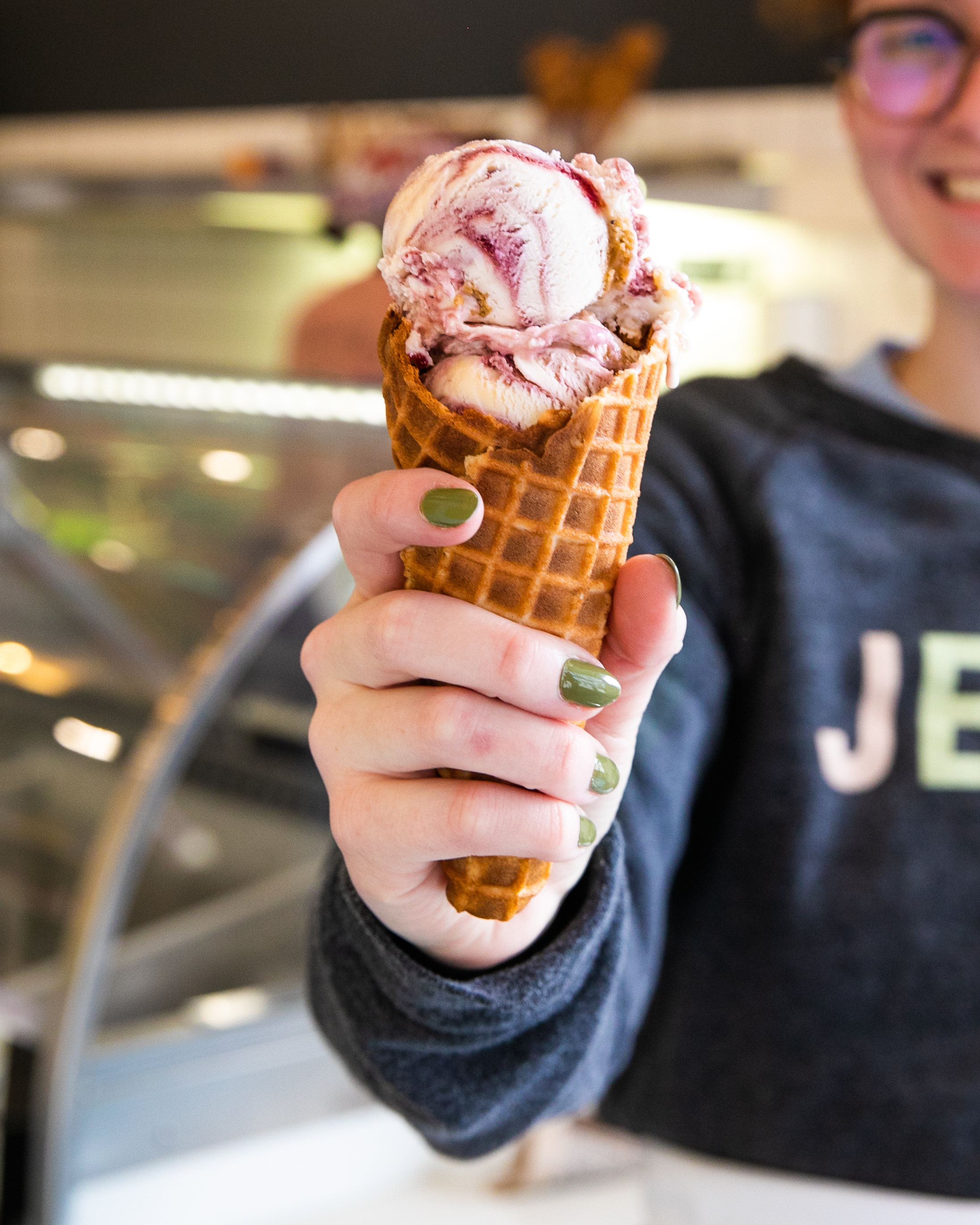 Jeni's Ice Creams Available now Powdered Jelly Donut ice cream Milled