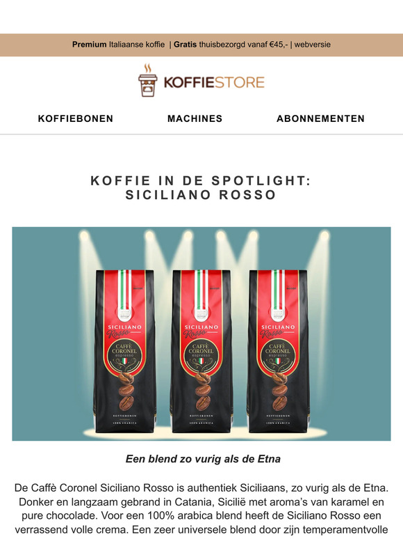 Korting op 3kg Siciliano Rosso koffiepakket☕
