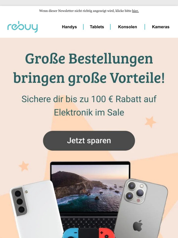 Spare bis zu 100 € auf Elektroartikel 🤑