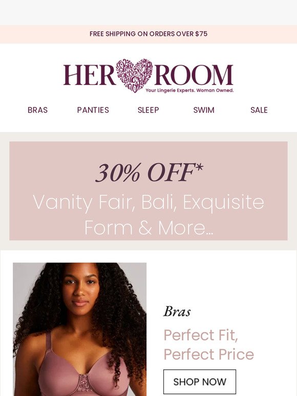 30% Off Vanity Fair, Bali, Warner's & more!