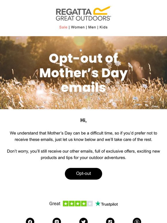 Opt-out for Mother’s Day