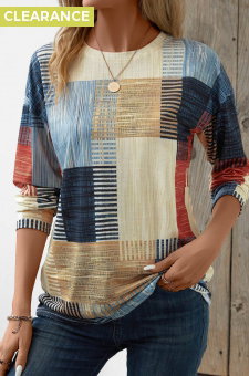 Black Friday Raw White Patchwork Geometric Print T Shirt