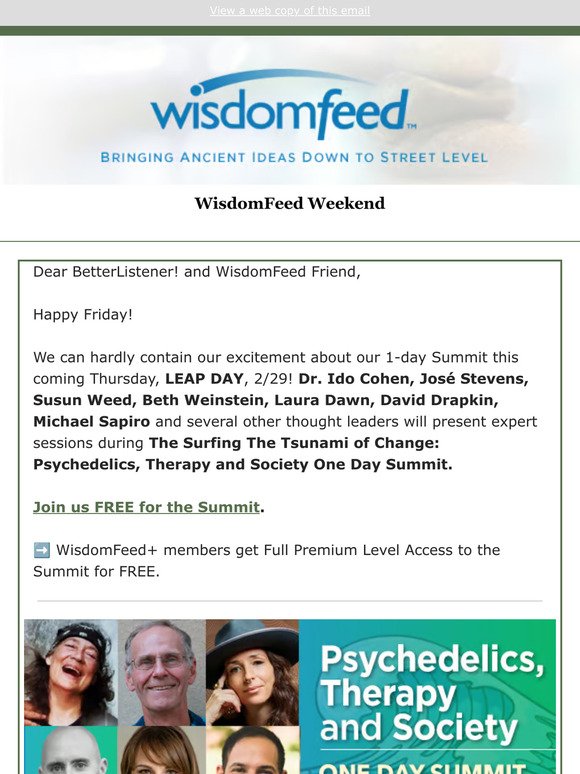 Psychedelics Summit This Thursday! [FREE]