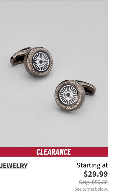 Clearance Jewelry Starting at $29.99 Orig. $59.50 See terms below.